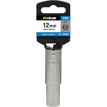 Pro-Grade Tools 1/2" Dr. 12 Pt. 12Mm Deep Socket 14712